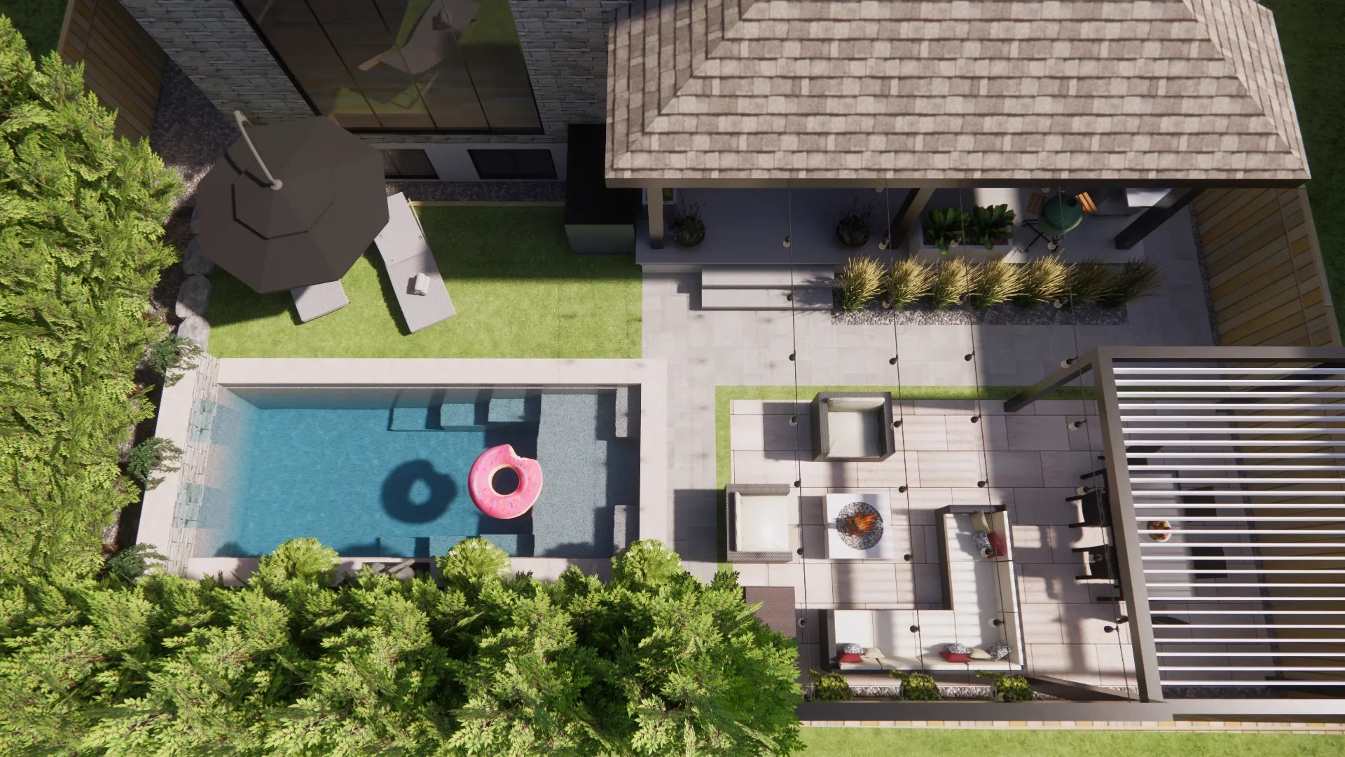 Modern pool and outdoor-living design study